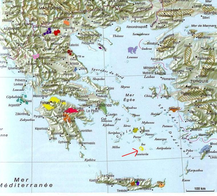 carte vignoble grecque